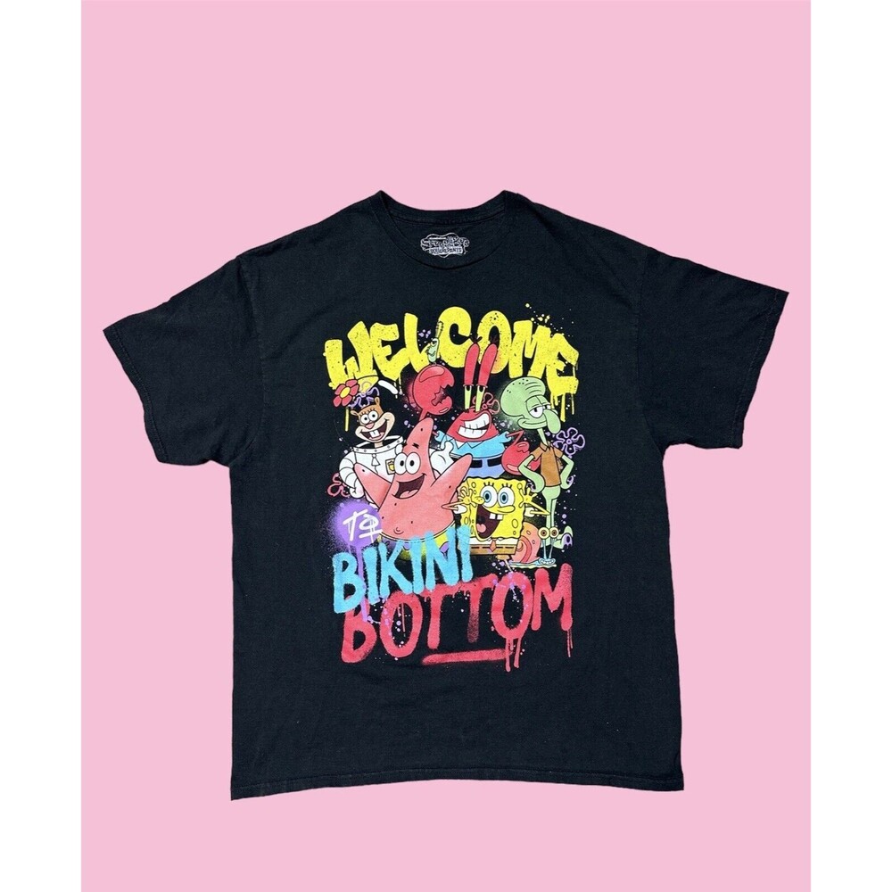 Nickelodeon Spongebob Squarepants Men Welcome To Bikini Bottom T-Shirt Tee X L